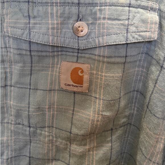 Carhartt Women’s MEDIUM (8-10) Loose Fit Cotton Flannel Shirt EUC - Picture 4 of 7